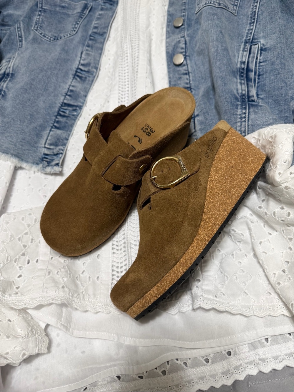 Sz38⭐️Like New Birkenstock Papillo Fanny Dark Tea Suede Clog